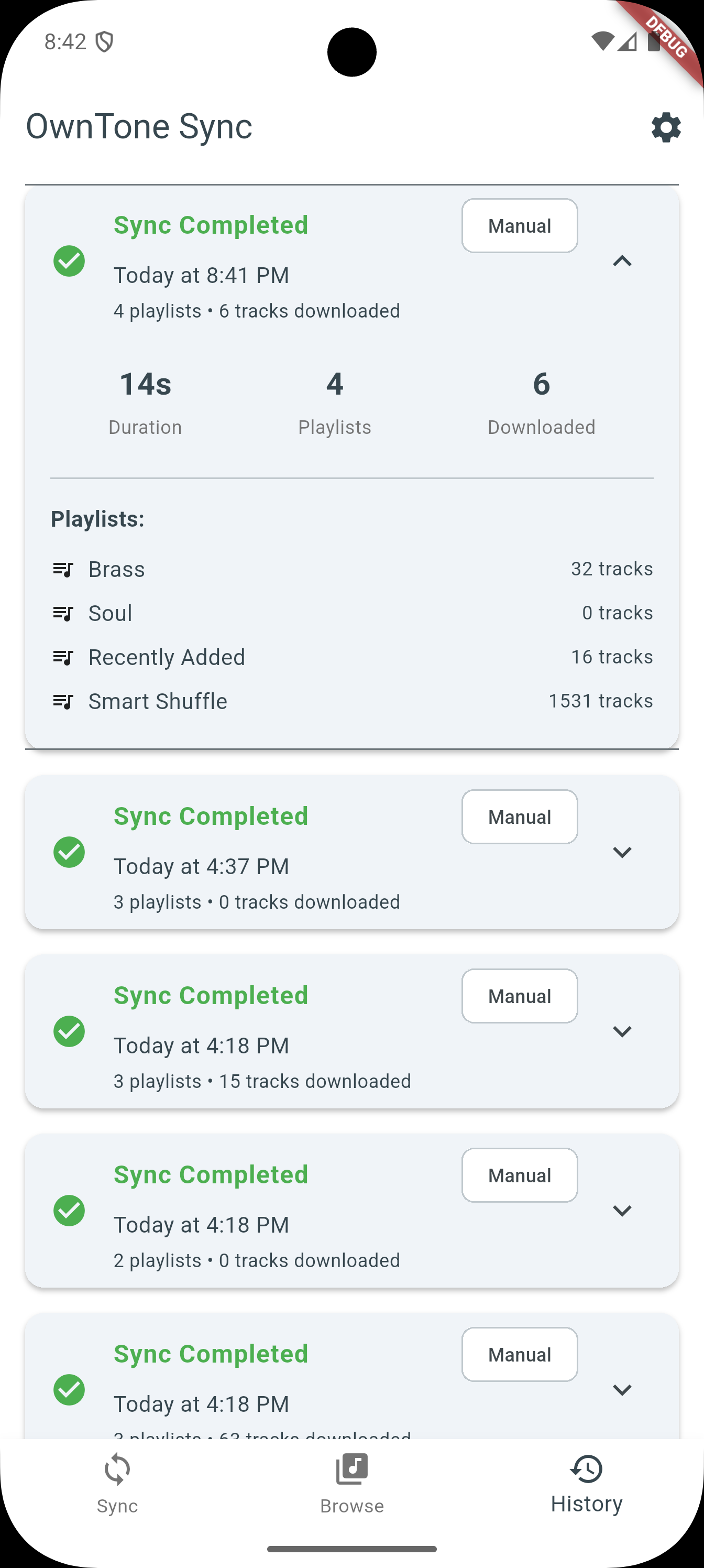 Owntone Sync Screenshot