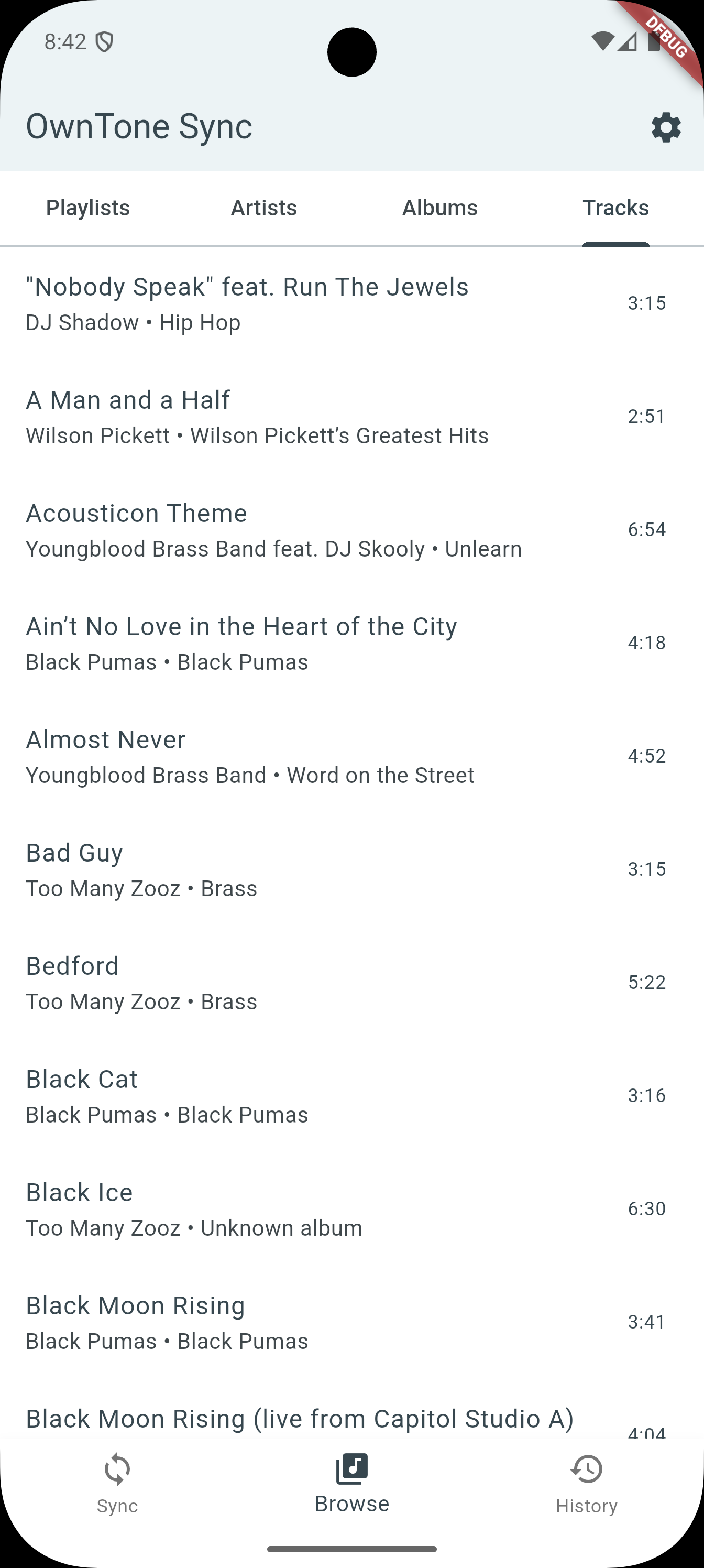 Owntone Sync Screenshot