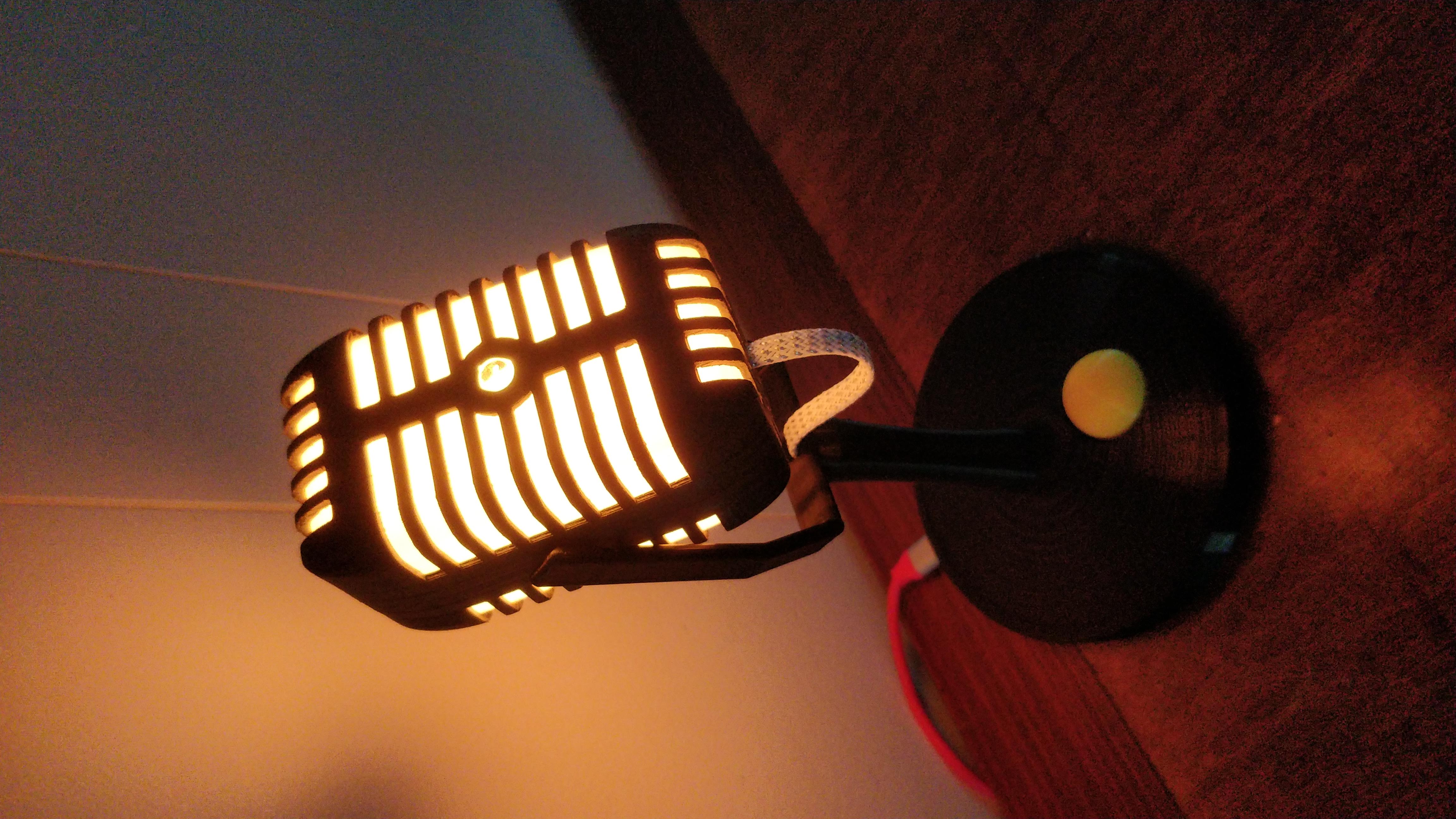 3D printed smart lamp in operation